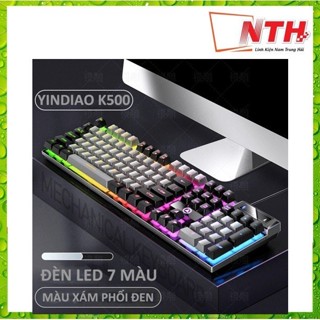 Bàn phím giả cơ YINDIAO K500 đa dạng màu sắc kèm theo đèn led 7 màu xuyên phím dành cho game thủ