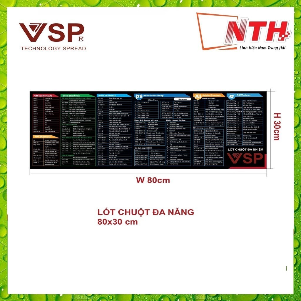 Lót chuột đa nhiệm 300*800*3mm