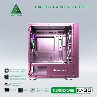 Case Gaming VSP KA30 Mini Tower (Màu Đen-Trắng-Hồng- Xanh)
