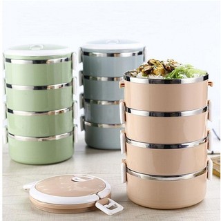 Hộp cơm giữ nhiệt lúa mạch 3 tầng