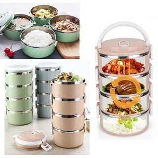 Hộp cơm giữ nhiệt lúa mạch 3 tầng