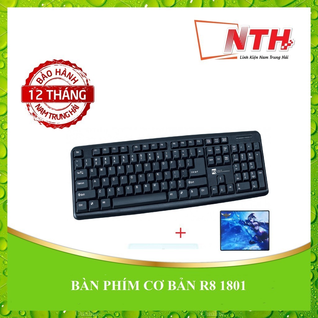 [TẶNG LÓT X88] BÀN PHÍM MÁY TÍNH R8 1801
