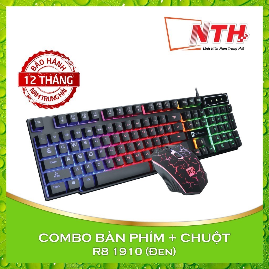 Combo Bàn Phím + chuột R8 1910 (Đen)