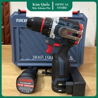 Máy Khoan Pin 16,8v Tocdo Đầu Kẹp 10mm (Bao Gồm 2 Pin + 1 Sạc) Động Cơ Không Chổi Than