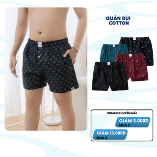 Quần đùi nam cotton BAMI HOME mặc ngủ nhà có túi mềm mại thoáng mát QC01 - 5