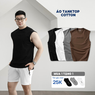 Áo tanktop nam cotton BAMI HOME áo ba lỗ tập gym nam thoáng mát ATT07