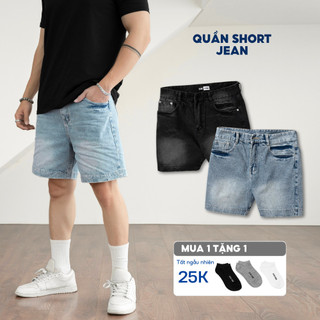 Quần short Jean Nam BAMI HOME quần đùi jean dày dặn form trên gối QJ05