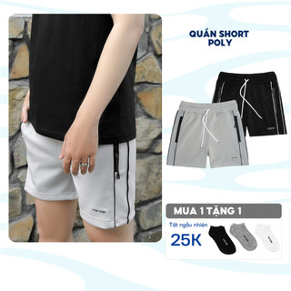 Quần short thể thao nam BAMIHOME quần đùi vải poly co dãn 4 chiều QP06