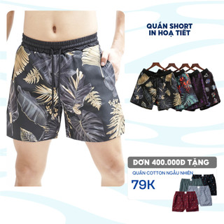 Quần short nam họa tiết cao cấp BAMIHOME vải Polyester siêu nhanh khô và mềm mịn QB02