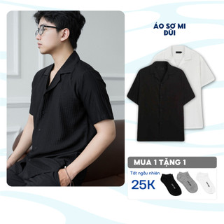 Áo sơ mi nam BAMIHOME áo sơ mi cộc tay basic vải đũi thoáng mát ASMSH
