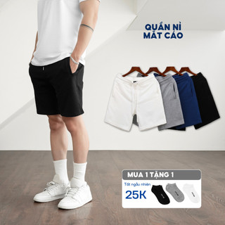 Quần short nỉ cao cấp BAMI HOME phong cách unisex có lai và dây rút dễ phối đồ QN02