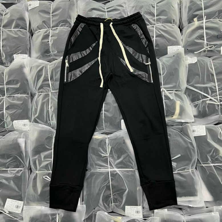  Quần Jogger Dài Nam Obsess Amiri Nỉ Chân Cua Thêu Vạch Da Sọc Mang Cá Khoá Zip Viền Đùi Ống Bo Dày Dặn Dành Cho Boy Phố 