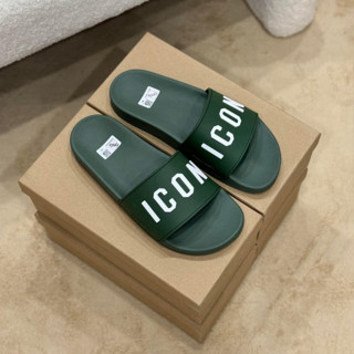 Dép lê nam nữ quai ngang DSQ ICON màu xanh, dep icon, dép nam boy phố DSQUARED2 đế cứng, êm chân