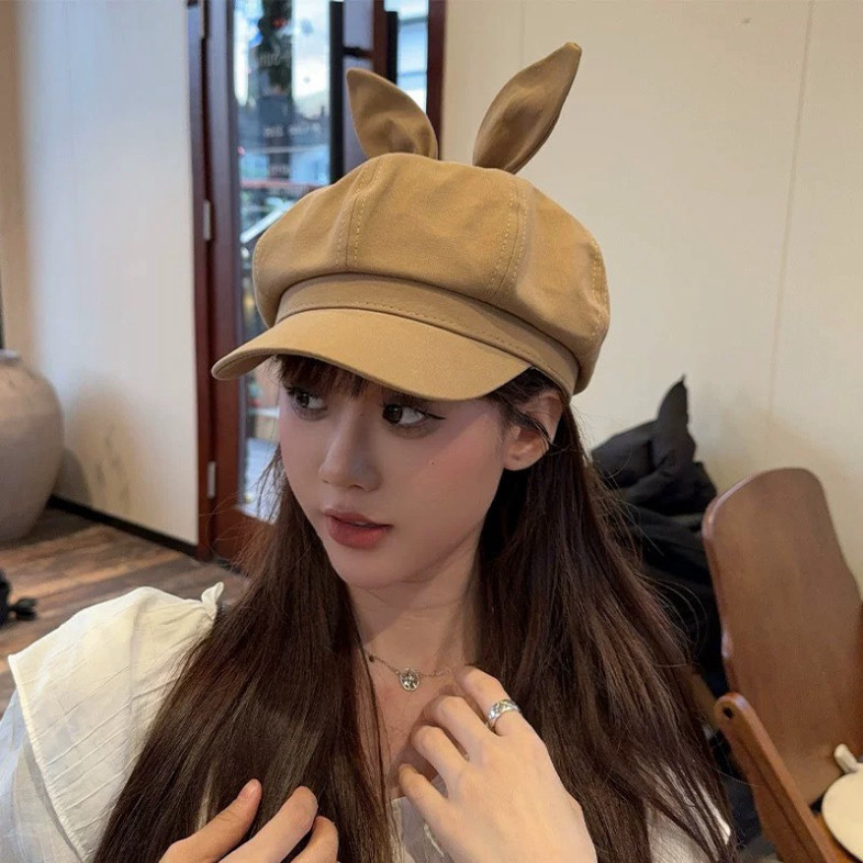 Mũ nồi nữ,mũ beret tai thỏ xinh xắn cho nữ mẫu mới