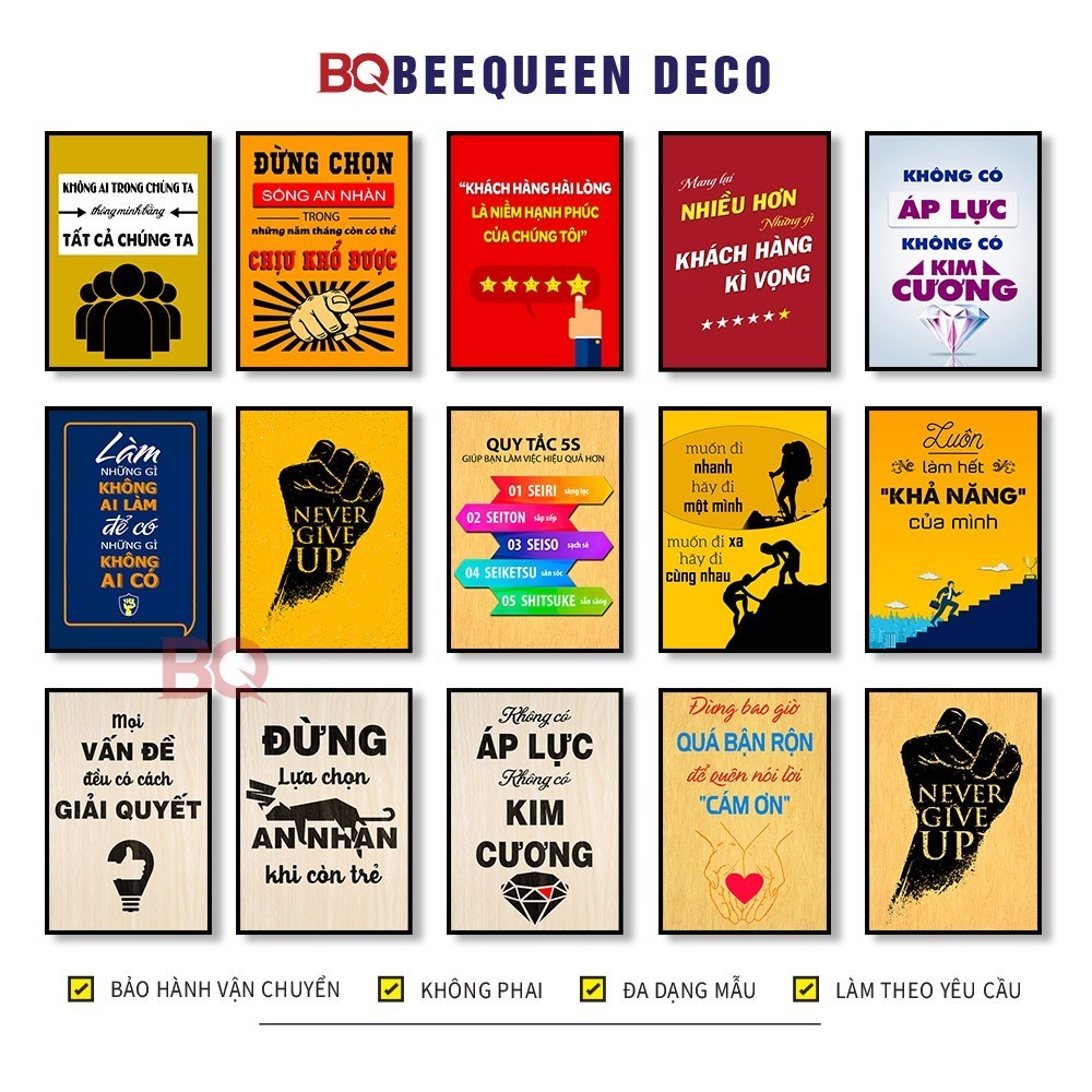 20 Tranh Động Lực - Tranh Slogan Tạo Động Lực Treo Tường Trang Trí Văn Phòng