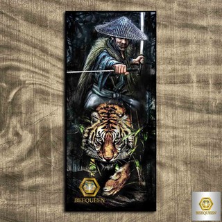 Tranh Samurai Và Hổ Size Dài 30x60