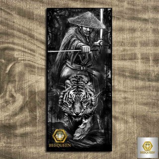 Tranh Samurai Và Hổ Size Dài 30x60