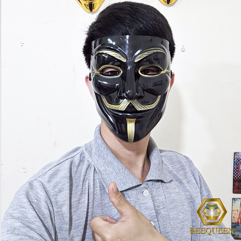 Mặt Nạ Hacker Đen - Mặt Nạ Anonymous Hóa Trang