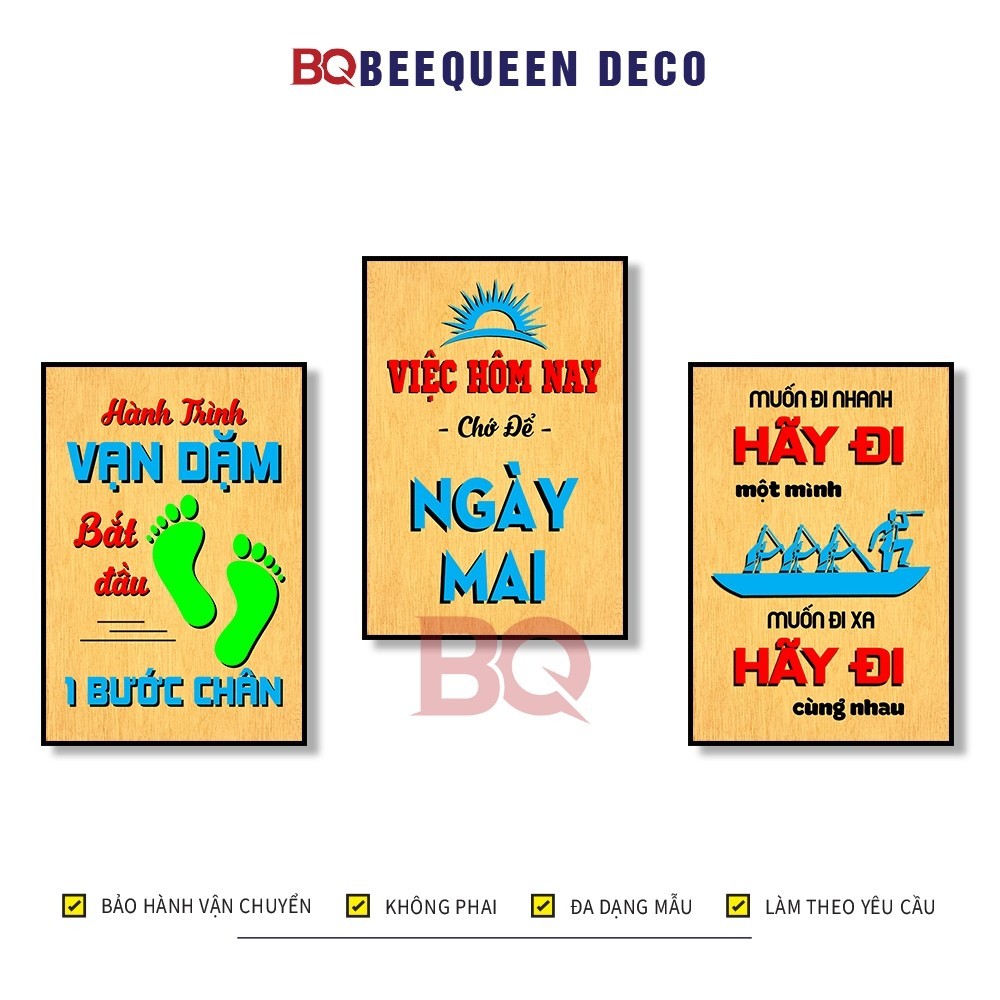 3 Tranh Động Lực  - Tranh Slogan Tạo Động Lực Treo Tường Trang Trí Văn Phòng