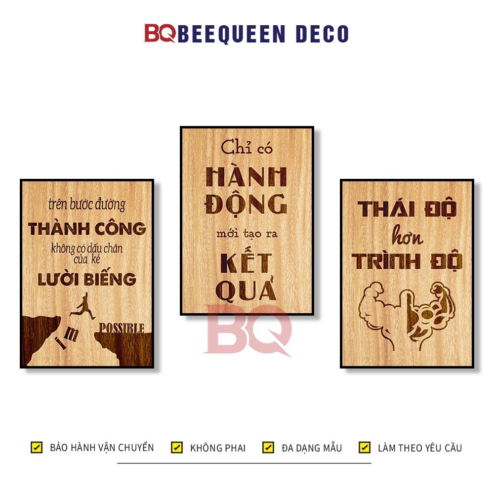 3 Tranh Động Lực - Tranh Slogan Tạo Động Lực Treo Tường Trang Trí Văn Phòng