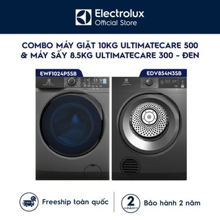 Free giao lắp - Combo Máy Giặt 10Kg Ultimatecare 500 EWF1024P5SB & Máy Sấy 8.5Kg Ultimatecare 300 EDV854N3SB - Đen