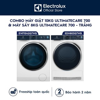 Free giao lắp - Combo Máy Giặt 10Kg Ultimatecare 700 EWF1042Q7WB & Máy Sấy 8Kg Ultimatecare 700 EDH803Q7WB - Trắng
