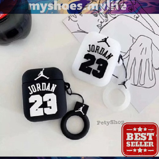 𝗠𝗬 𝗦𝗛𝗢𝗘𝗦 𝗠𝗬 𝗟𝗜𝗙𝗘 .̷ ̷ [ ỐP AIRPOD ] Case Airpod Vỏ Bọc Airpods ( Jordan 23 ĐEN ) Cho Hộp Sạc Tai Ngh