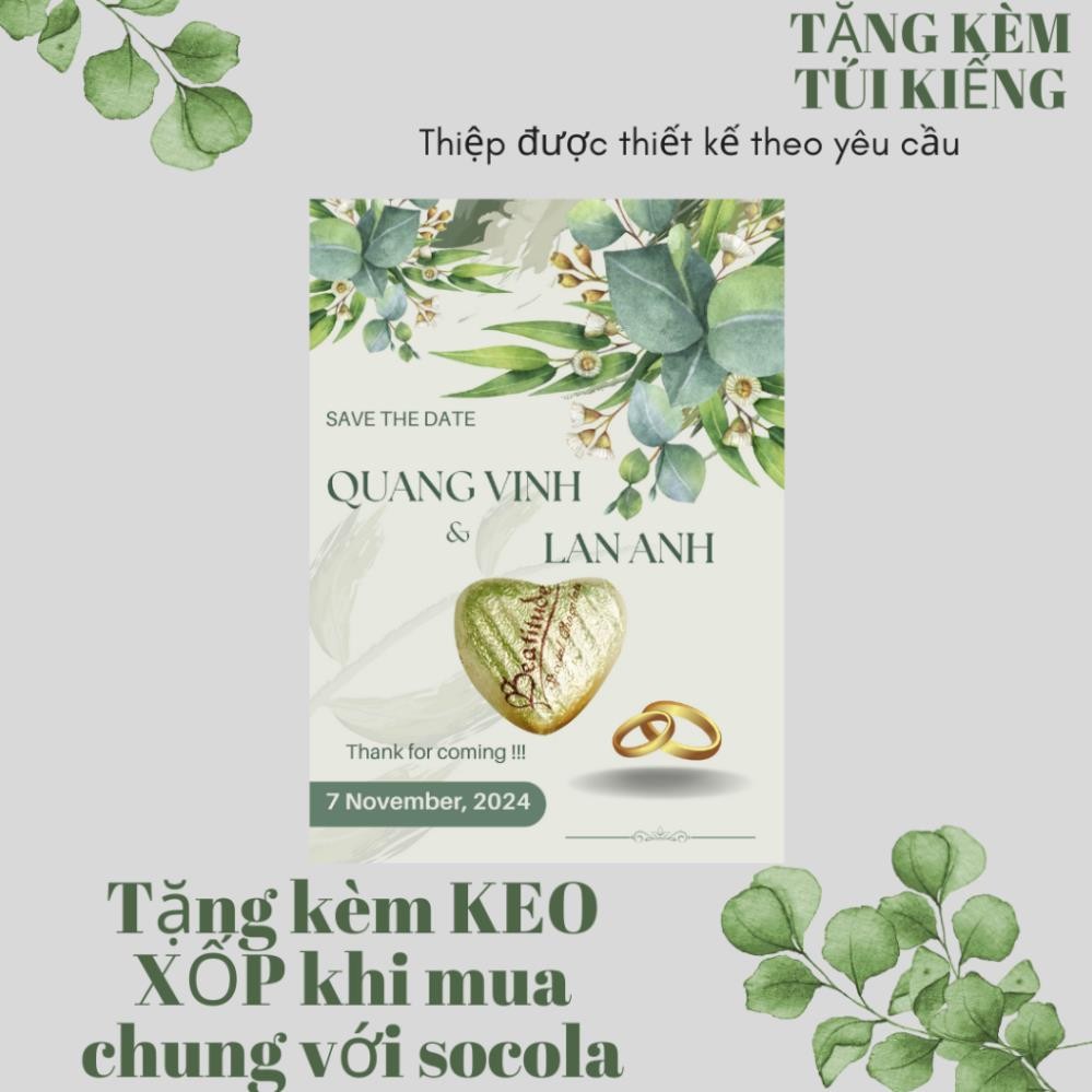 ( COMBO 50 THIỆP) Thiệp cảm ơn IN THEO YÊU CẦU dùng làm quà cưới, sinh nhật, sự kiện.. ( TẶNG KÈM TÚ