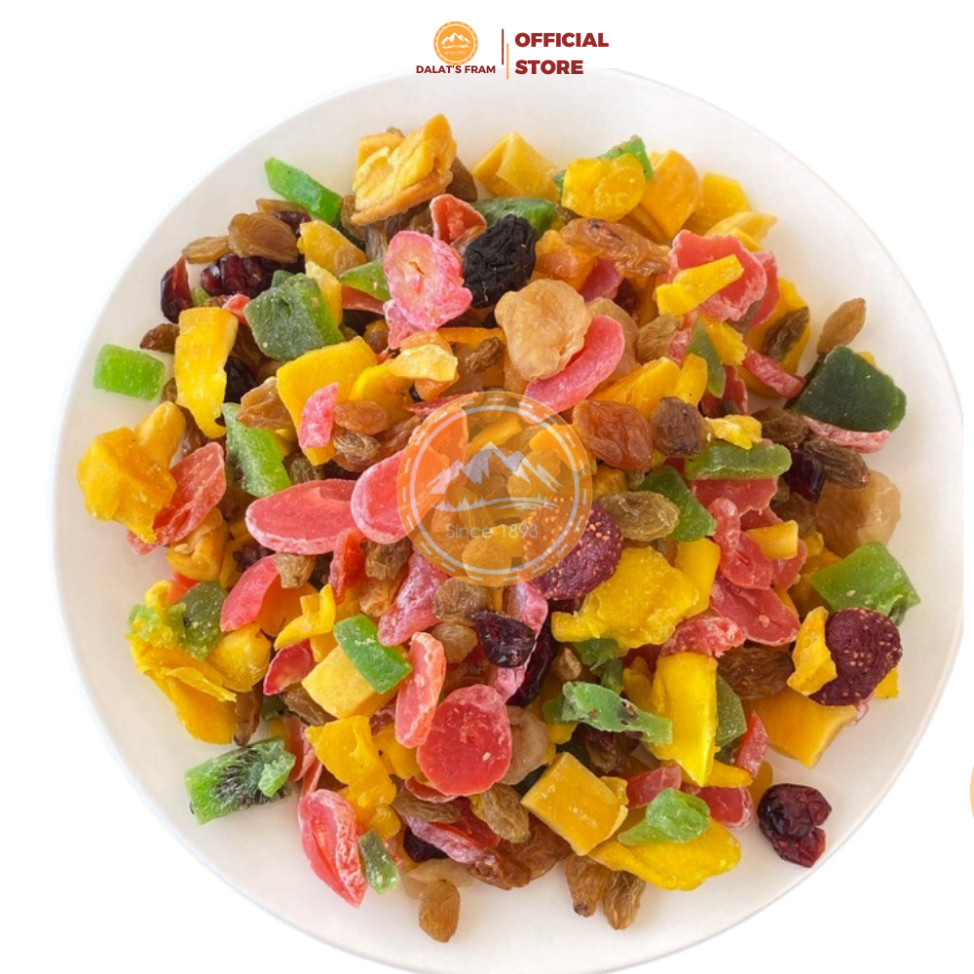 Đặc Sản Đà Lạt Trái cây sấy dẻo mix 8 loại phù hợp ăn ít DALAT'S FARM Bách Hóa Online