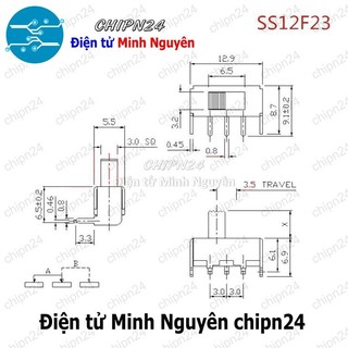 [4 cái] (K90) Công tắc gạt SS12F23 VG4 Cong (3 chân 2 vị trí)