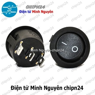 [2 cái] (F98.3) Công tắc Tròn 20MM Đen 3 Chân 2 vị trí (6A 250VAC) (CTTD3C)