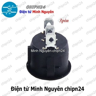 [2 cái] (F98.3) Công tắc Tròn 20MM Đen 3 Chân 2 vị trí (6A 250VAC) (CTTD3C)