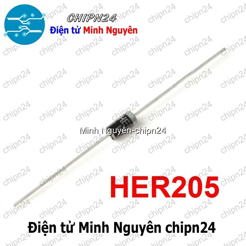 [10 con] (K469) Diode HER205 DIP 2A 400V [Diode xung]