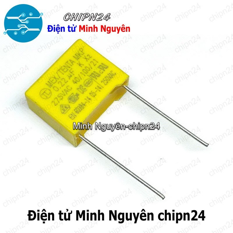 [5 con] (F239) Tụ hộp 224 275VAC 15mm (0.22uF MEX/TENDA MKP K X2 40/100/21)