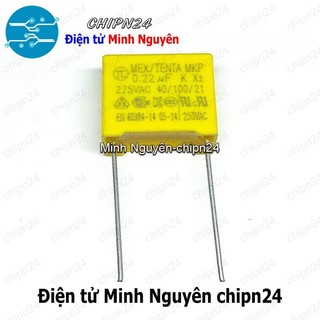 [5 con] (F239) Tụ hộp 224 275VAC 15mm (0.22uF MEX/TENDA MKP K X2 40/100/21)