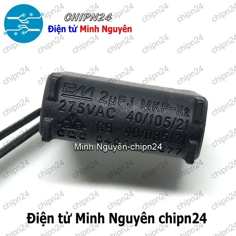 [1 con] (N70) Tụ bếp từ Đứng 2uF 275V AC 400V DC