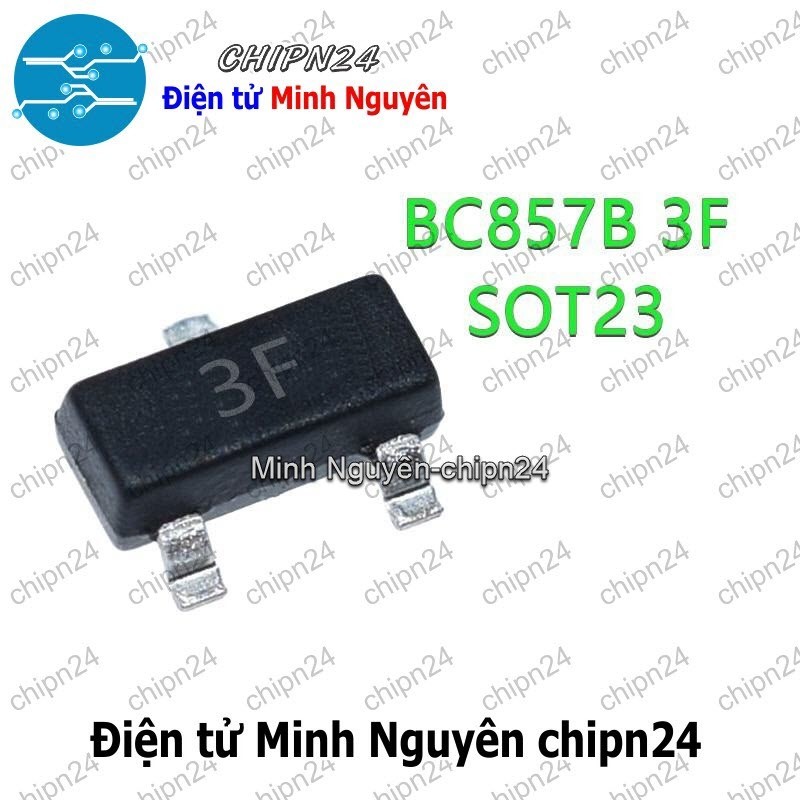 [25 con] (G9.1) Transistor Dán BC857 (3F) SOT-23 PNP 0.1A 45V (SMD)