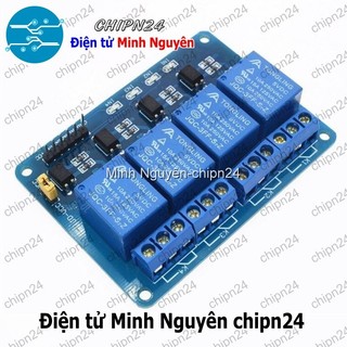 [1 cái] (D107) Module 4 Relay với Opto cách ly (kích thấp) (5VDC)