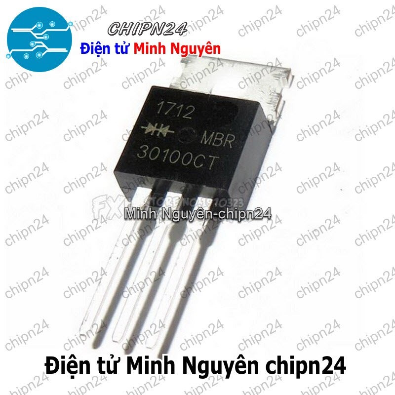 [1 con] (DIP) Diode MBR30100CT TO-220 30A 100V (MBR30100 30100) [Diode Schottky]