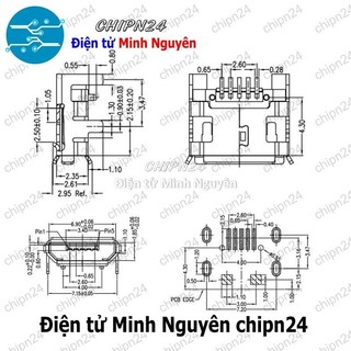 [4 cái] (K148) Đầu Micro USB V3 (Đầu Jack USB Hàn Board)