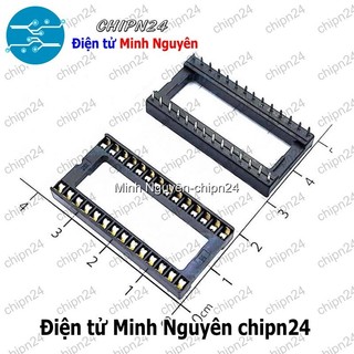 [3 cái] Đế IC 28P (DIP-28) Khe Rộng (Đế cắm IC 28 chân)