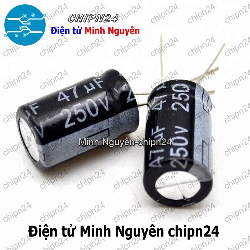 [3 con] (F251) Tụ hóa 47uF 250V Đen (13x21mm)