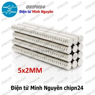 [5 viên] (K173) Nam châm Tròn phi 5mm dày 2mm