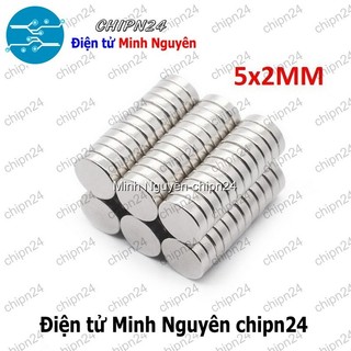 [5 viên] (K173) Nam châm Tròn phi 5mm dày 2mm