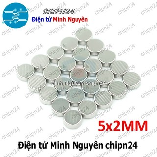 [5 viên] (K173) Nam châm Tròn phi 5mm dày 2mm