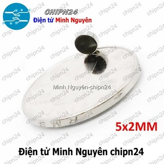 [5 viên] (K173) Nam châm Tròn phi 5mm dày 2mm