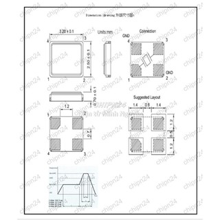 [3 con] (K355) Thạch anh Dán 3225 16M (4 chân 3.2x2.5mm 16MHz)