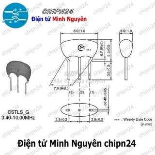 [3 con] (K340) Thạch anh 3 chân 8M (dùng cho máy giặt, điều hòa 8MHz)