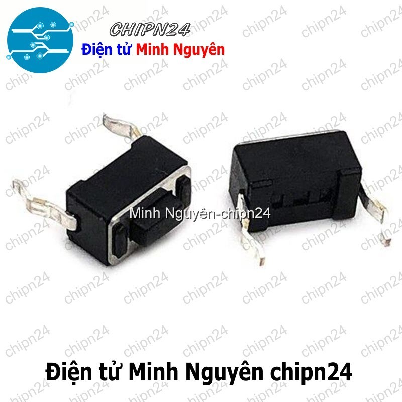[10 cái] (K78) Nút nhấn 2 chân 3x6x5mm DIP Đen