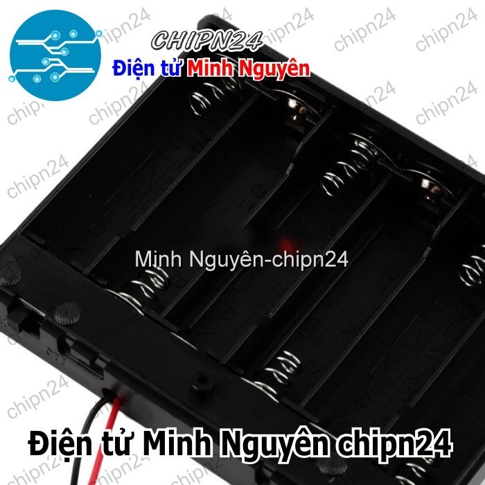 [1 cái] (C13) Hộp Đế pin 6 viên AA (có nắp, có công tắc)